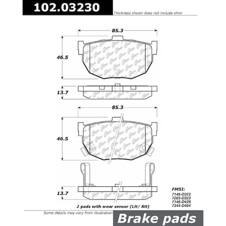 Centric Parts CTEK Metallic Pad, 102.03230 102.03230